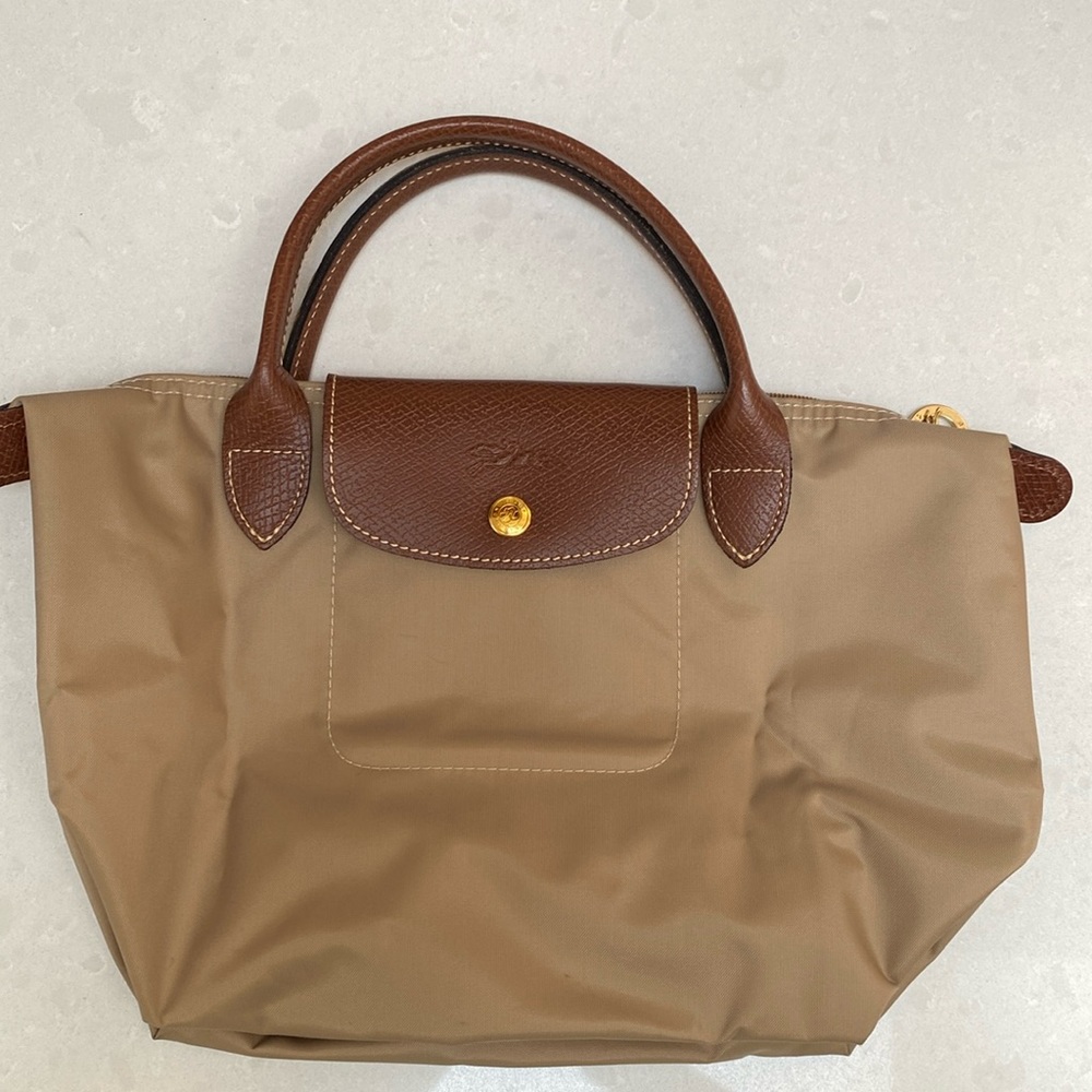 Le Pliage Original Small Handbag Tan Beige Like New